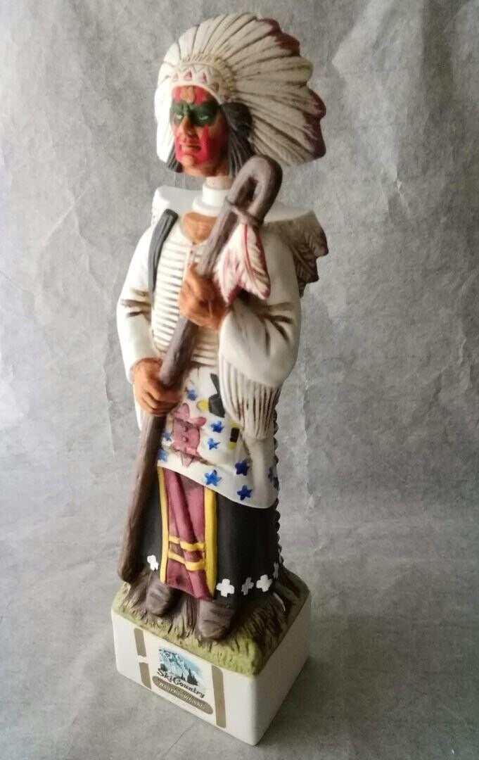 Vintage ARAPAHO North American Indian Ski Country Whiskey Decanter in Box 1960s (1 of 17)