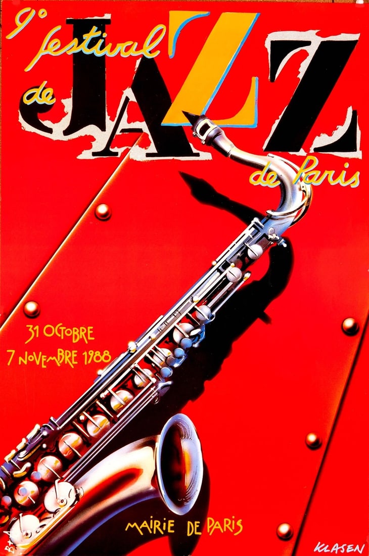 Paris 9? Festival De Jazz De Paris Designed Peter Klasen In 1988 City Of: Paris 9? Festival De Jazz De Paris Designed Peter Klasen In 1988 City Of This listing features Paris 9? Festival De Jazz De Paris Designed Peter Klasen In 1988 City Of. Item specifics are provided bel