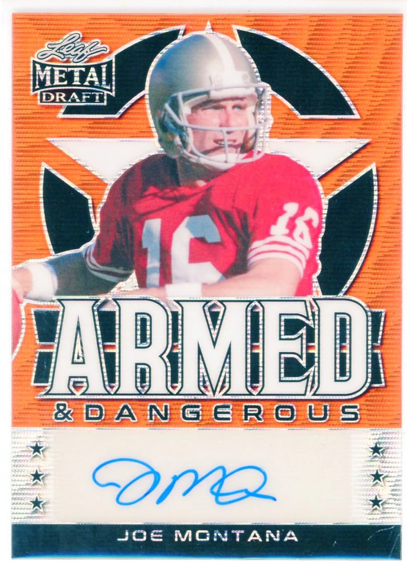 #AD-JM1 Joe Montana Autographed 2022 Leaf Metal Draft Card: #AD-JM1 Joe Montana Autographed 2022 Leaf Metal Draft Card This listing features #AD-JM1 Joe Montana Autographed 2022 Leaf Metal Draft Card. Item specifics are provided below. Item Specifics: Brand: L