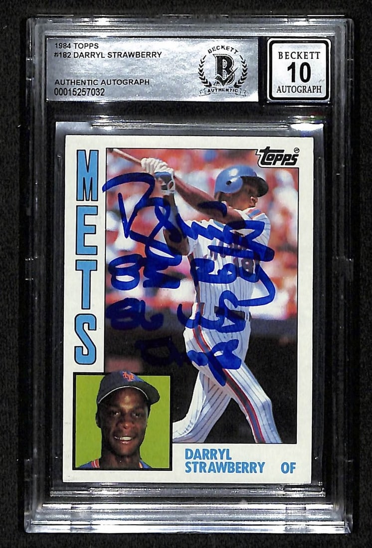 201049 Darryl Strawberry Signed 1984 TOPPS Card RC #182 Mets Beckett GEM MINT 10: 201049 Darryl Strawberry Signed 1984 TOPPS Card RC #182 Mets Beckett GEM MINT 10 This listing features 201049 Darryl Strawberry Signed 1984 TOPPS Card RC #182 Mets Beckett GEM MINT 10. Item specifics