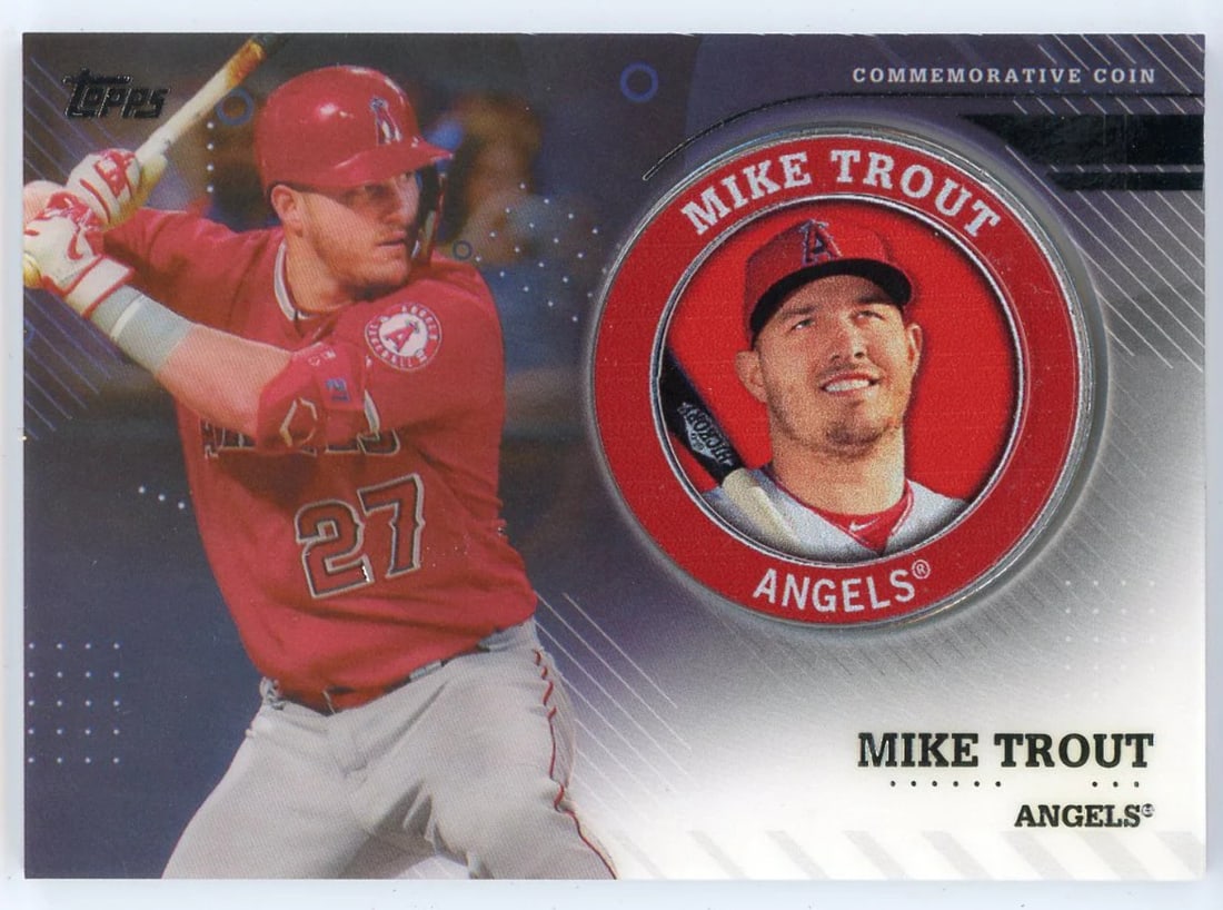#TPM-MT Mike Trout 2020 Topps Series 2 Player Medallion Commemorative Coin Card (1 of 2)