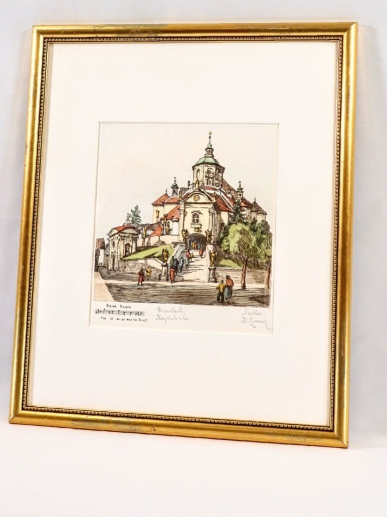 Signed Herta Czernik-Kobanz Gzonning Original Etching Hand Coloring Haydnkirche: Signed Herta Czernik-Kobanz Gzonning Original Etching Hand Coloring Haydnkirche This listing features Signed Herta Czernik-Kobanz Gzonning Original Etching Hand Coloring Haydnkirche. Item specifics ar