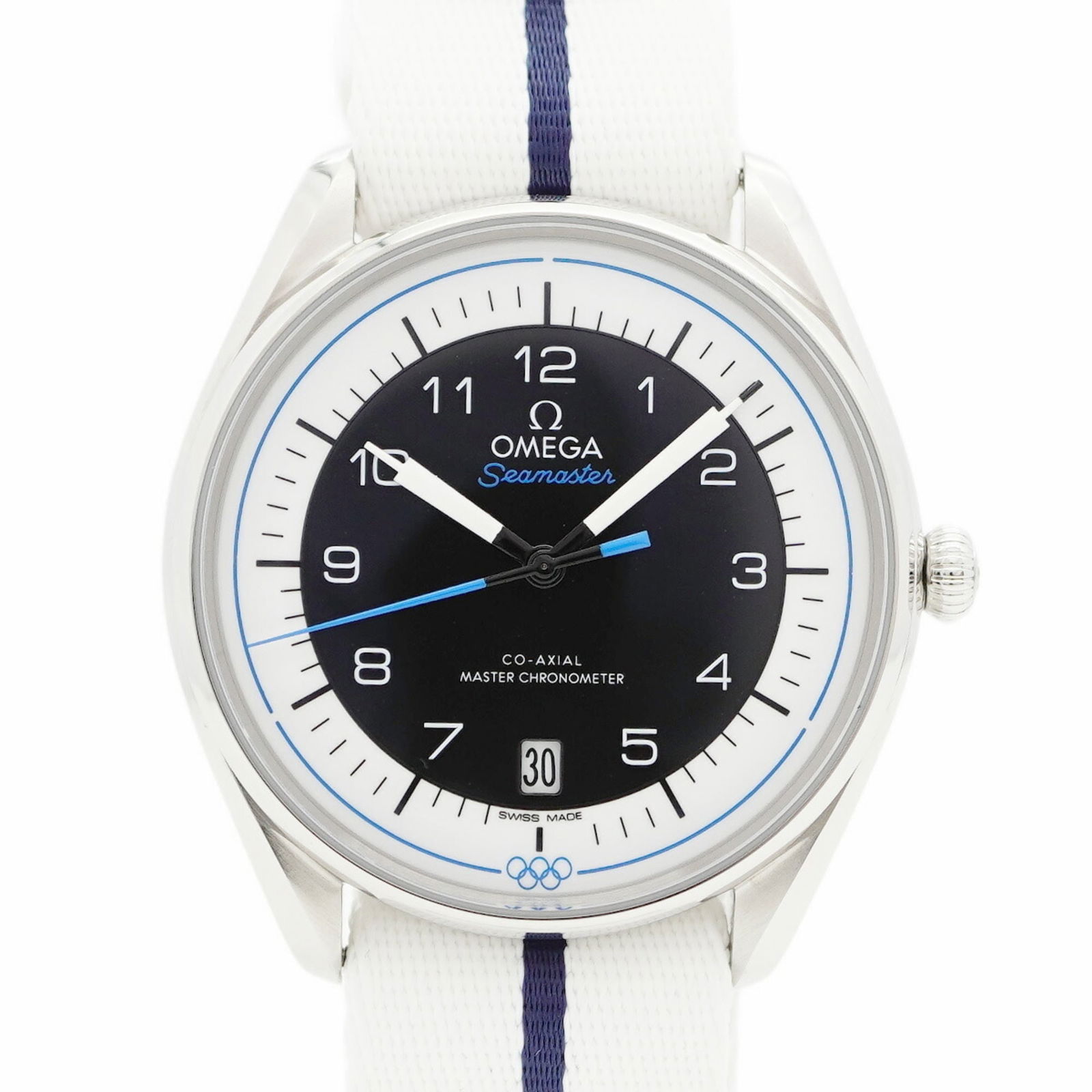 Wristwatch Omega: Wristwatch Omega This listing features Wristwatch Omega. Item specifics are provided below. Item Specifics: Brand: Omega Type: Wristwatch Gender: Men Material (Band): Nylon Color (Dial): Black, White