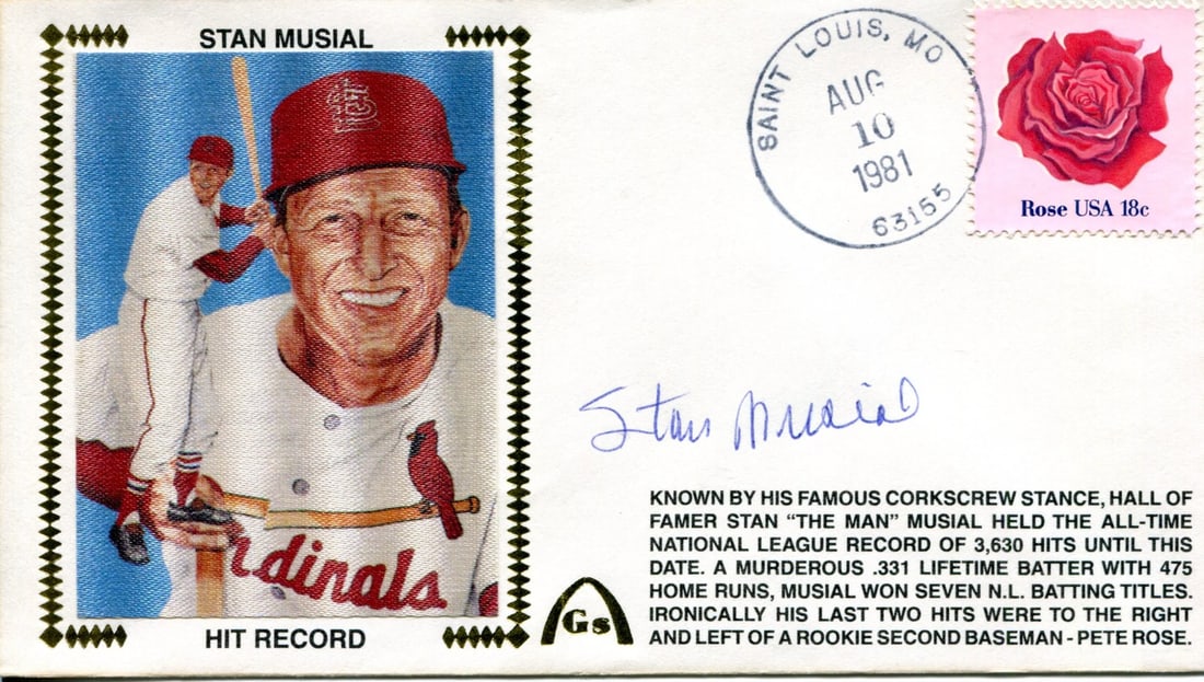 1981 First Day Cover (PSA) - Stan Musial Autographed August 10th (1 of 2)