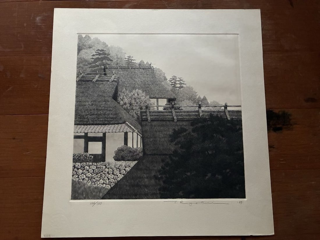 Authentic Ryohei Tanaka Etching 1989 ED 124/ 130 Hand Signed Sheet Only Japan (1 of 3)