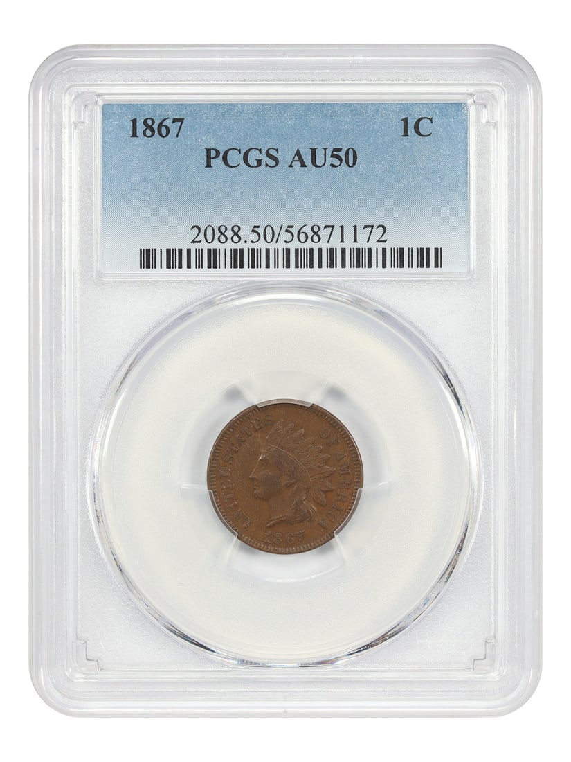 Better Date - 1867 1C PCGS AU50 - Indian Cent (1 of 4)
