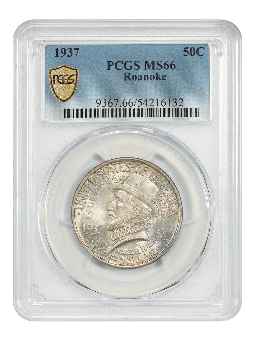 Classic Silver Commemorative - 1937 50C Roanoke PCGS MS66: Classic Silver Commemorative - 1937 50C Roanoke PCGS MS66 This listing features Classic Silver Commemorative - 1937 50C Roanoke PCGS MS66. Item specifics are provided below. Item Specifics: Certificat