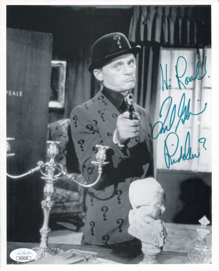 (JSA) Frank Gorshin Autographed Riddler 8x10 Photo: (JSA) Frank Gorshin Autographed Riddler 8x10 Photo This listing features (JSA) Frank Gorshin Autographed Riddler 8x10 Photo. Item specifics are provided below. Item Specifics: Brand: James Spence Auth