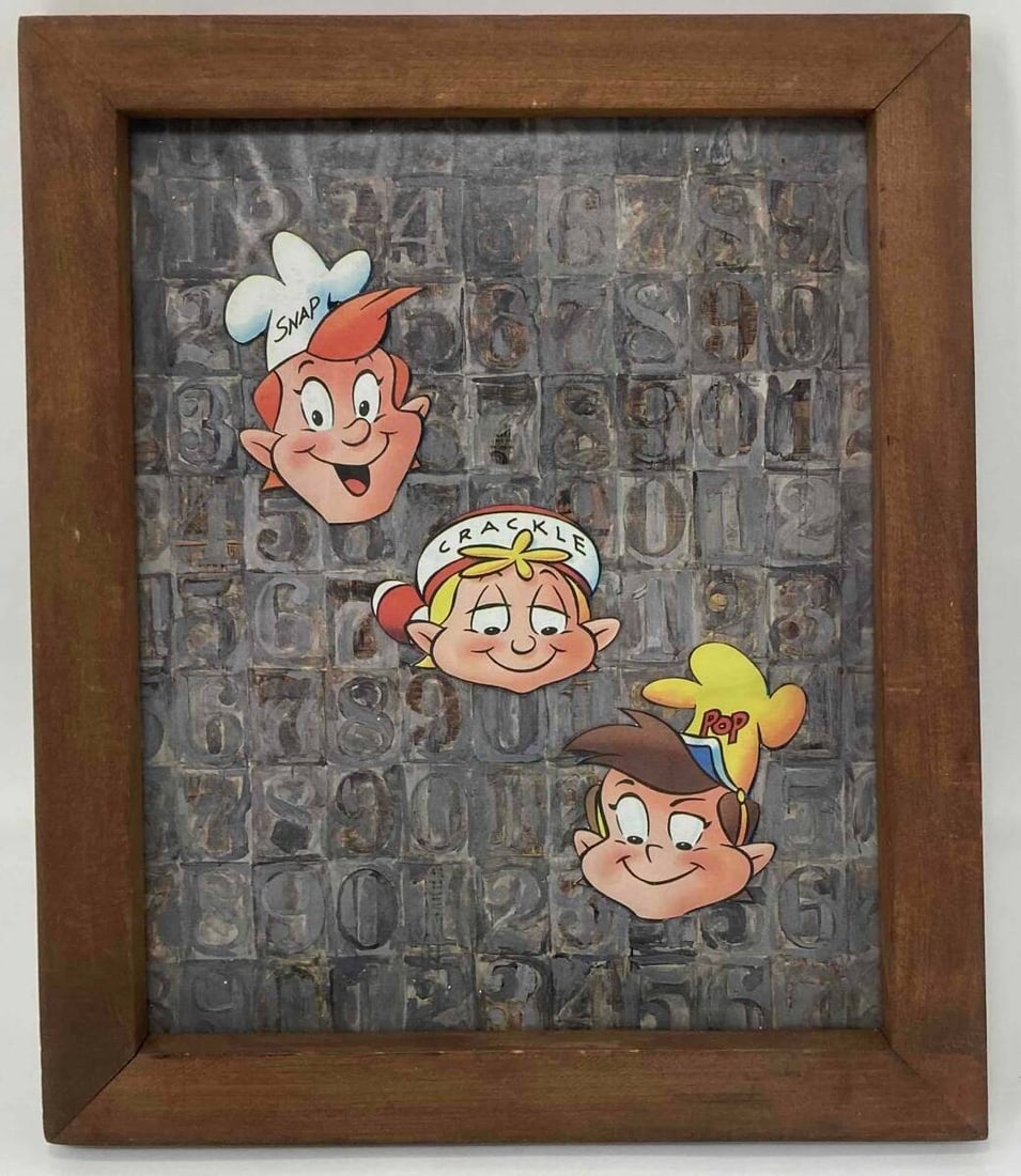 Framed Jeff Gillette Snap Crackle Pop/ Johns 2017 Original Collage Signed COA: Framed Jeff Gillette Snap Crackle Pop/ Johns 2017 Original Collage Signed COA This listing features Framed Jeff Gillette Snap Crackle Pop/ Johns 2017 Original Collage Signed COA. Item specifics are pr