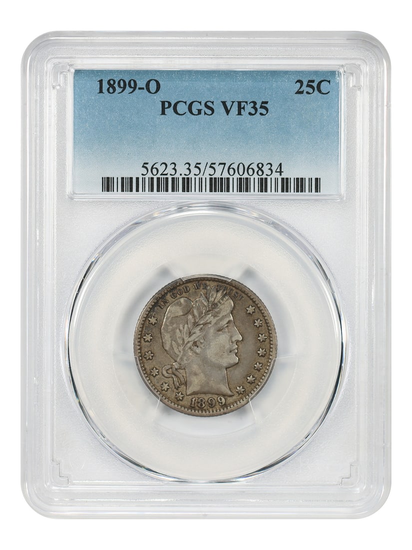 Better Date - 1899-O 25C PCGS VF35 - Barber Quarter: Better Date - 1899-O 25C PCGS VF35 - Barber Quarter This listing features Better Date - 1899-O 25C PCGS VF35 - Barber Quarter. Item specifics are provided below. Item Specifics: Certification: PCGS Ce