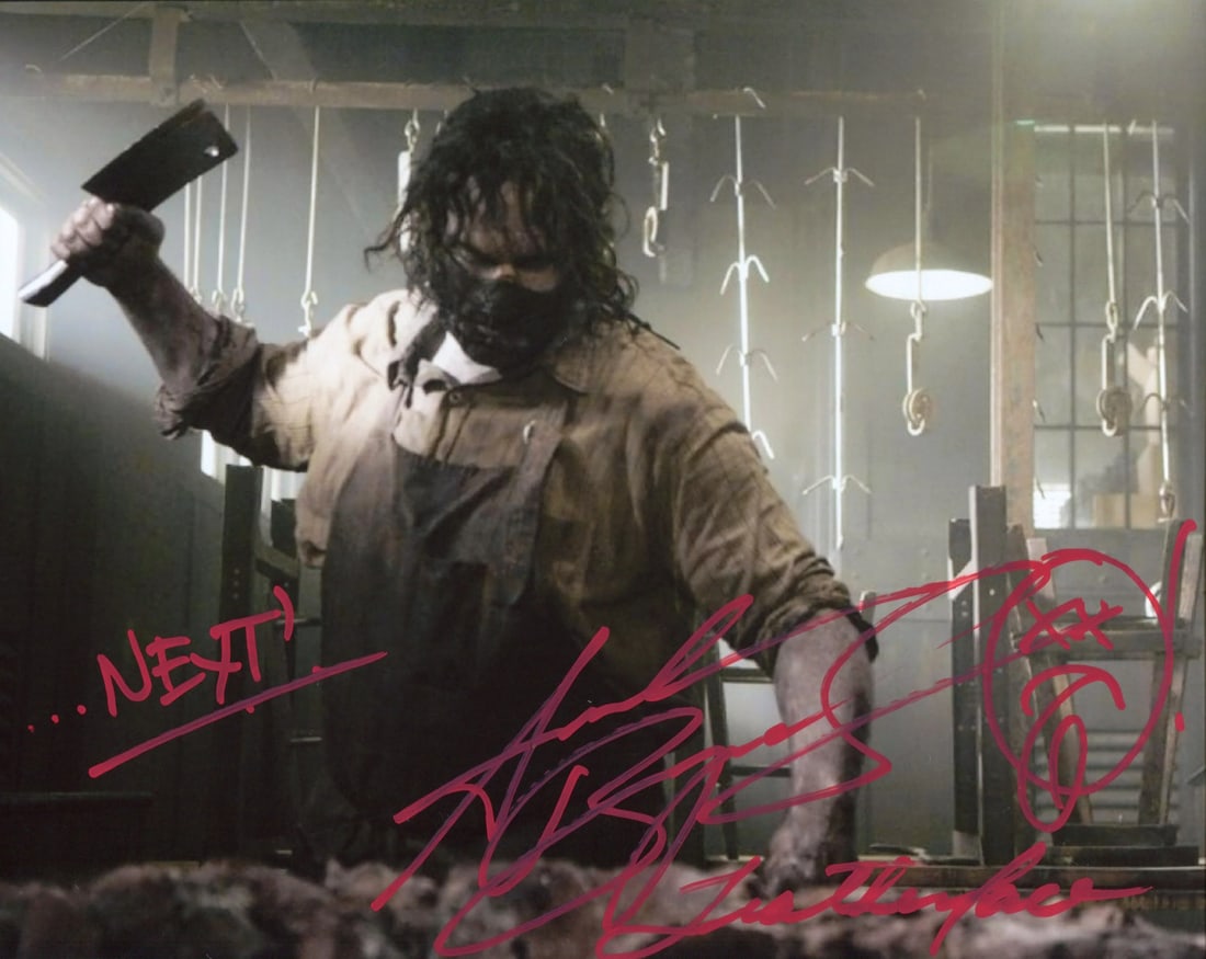8 Andrew Bryniarski "...Next!" "Leatherface" Autographed Texas Chainsaw Massacre: 8 Andrew Bryniarski "...Next!" "Leatherface" Autographed Texas Chainsaw Massacre This listing features 8 Andrew Bryniarski "...Next!" "Leatherface" Autographed Texas Chainsaw Massacre. Item specifics