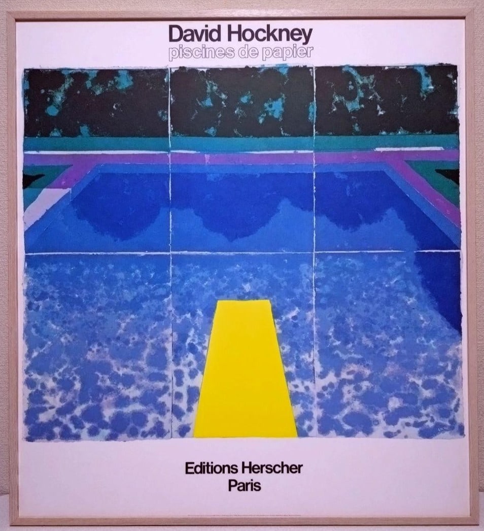 Paris David Hockney Piscines de Papier 1980 Offset Poster Editions Herscher (1 of 10)