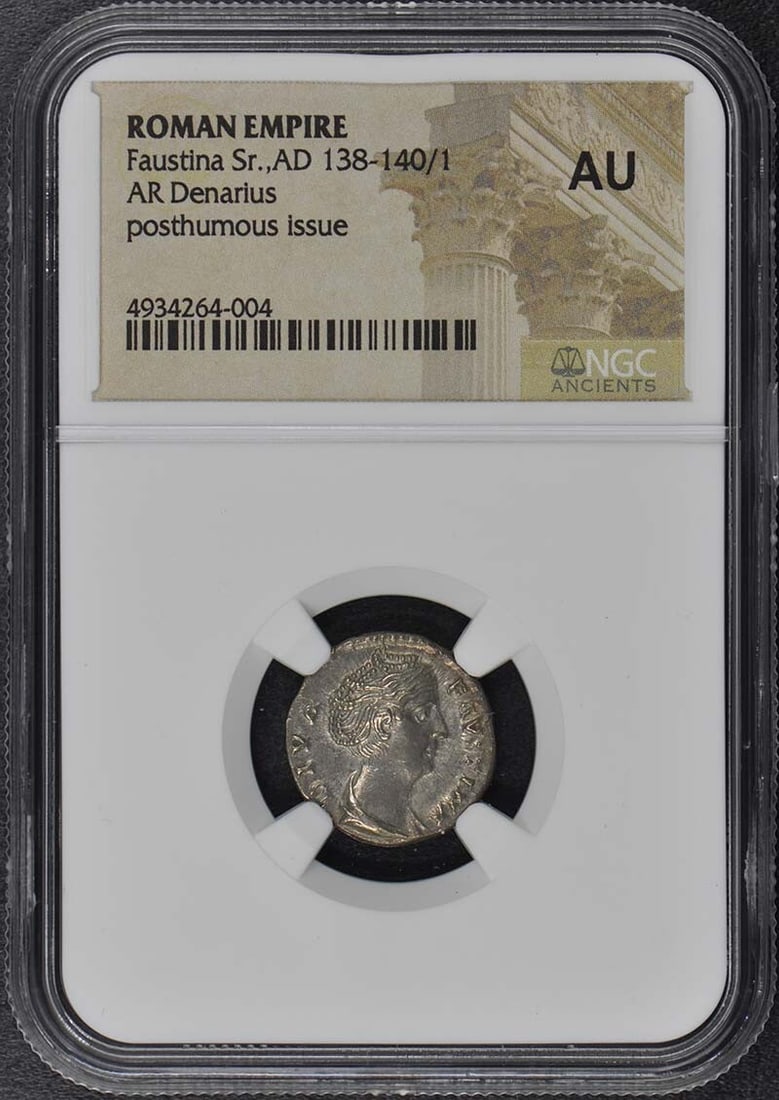 AD 138-140/ 1 ROMAN EMPIRE AR Denarius NGC AU50 - Faustina Sr.: AD 138-140/ 1 ROMAN EMPIRE AR Denarius NGC AU50 - Faustina Sr. This listing features AD 138-140/ 1 ROMAN EMPIRE AR Denarius NGC AU50 - Faustina Sr.. Item specifics are provided below. Item Specifics: