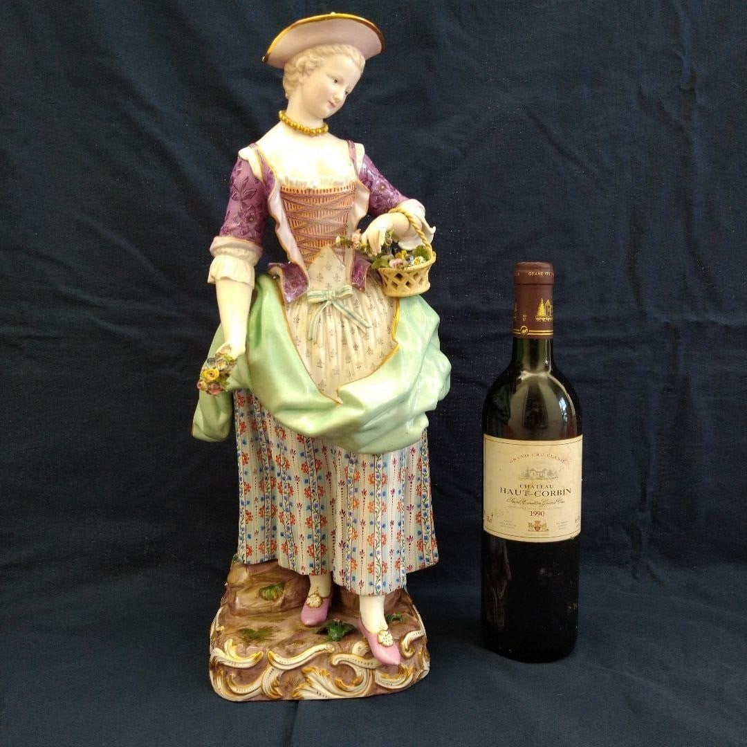 18.9inch Meissen Marcolini Large Figurine Antique Gardener Woman B65 Porcelain (1 of 20)