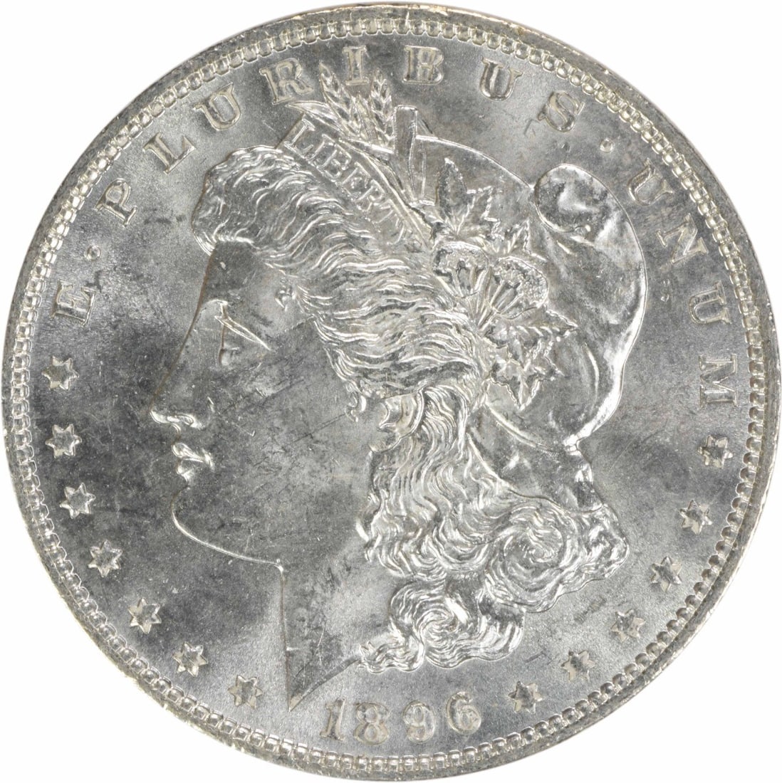 Uncertified 1896 Morgan Silver Dollar Choice BU: Uncertified 1896 Morgan Silver Dollar Choice BU This listing features Uncertified 1896 Morgan Silver Dollar Choice BU. Item specifics are provided below. Item Specifics: Country Of Origin: United Stat