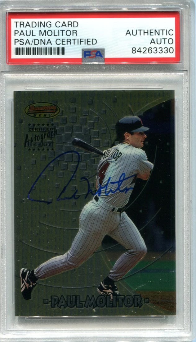 (PSA) Paul Molitor Autographed 1997 Bowman's Best Card (1 of 1)