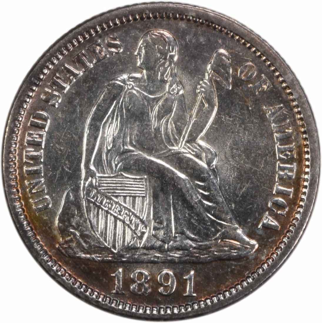 Uncertified 1891 Liberty Seated Silver Dime Choice BU: Uncertified 1891 Liberty Seated Silver Dime Choice BU This listing features Uncertified 1891 Liberty Seated Silver Dime Choice BU. Item specifics are provided below. Item Specifics: Certification: Unc