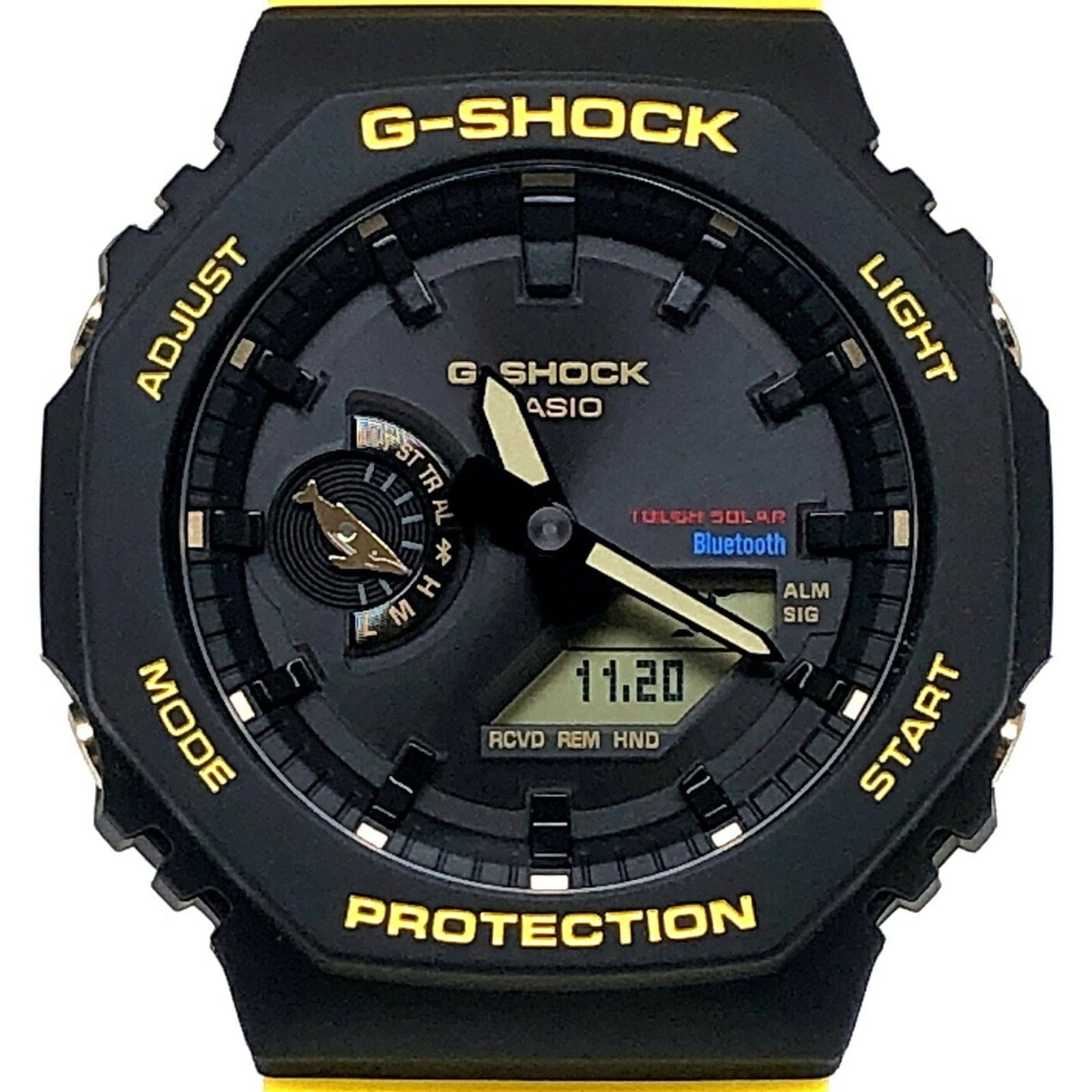 Wristwatch Casio: Wristwatch Casio This listing features Wristwatch Casio. Item specifics are provided below. Item Specifics: Brand: Casio Type: Wristwatch Gender: Men Display: Analog Color: Black, Yellow Condition: Us