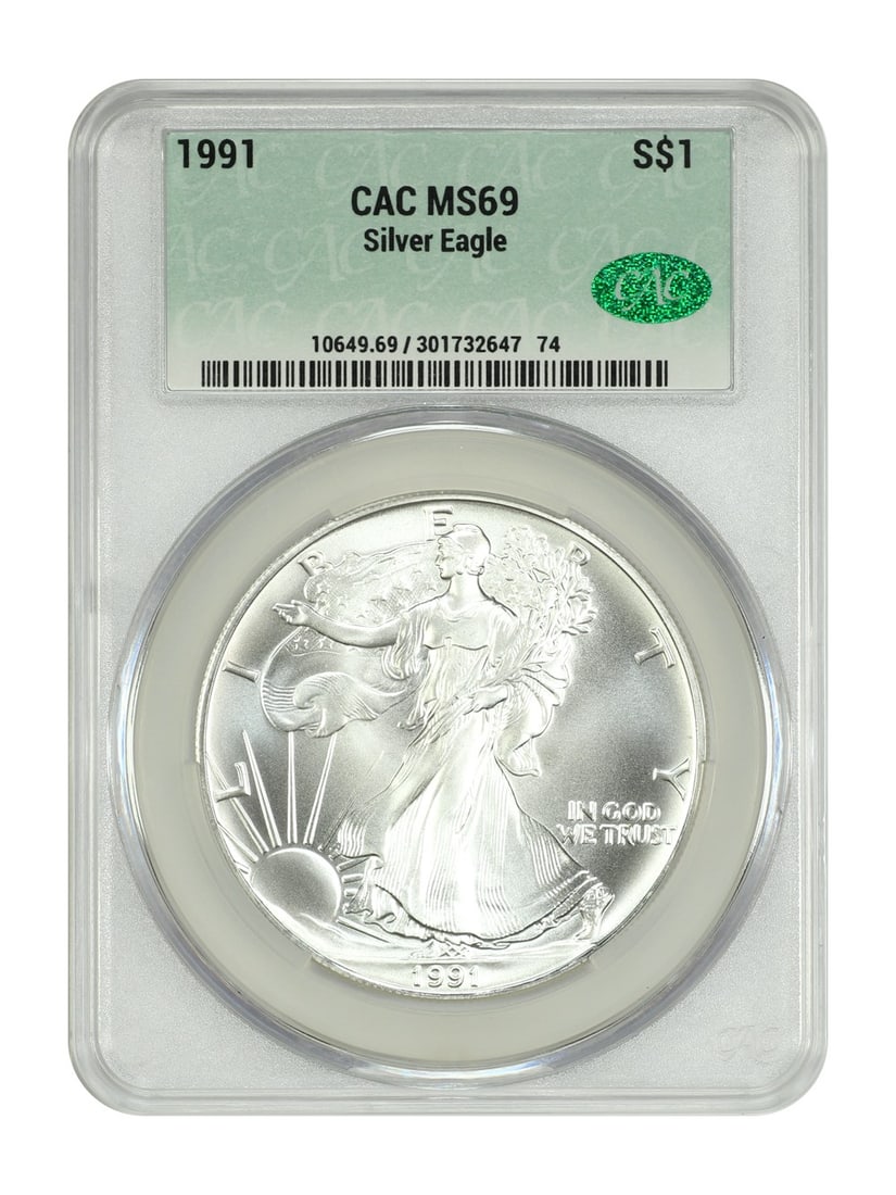 Silver Eagles - 1991 $1 Silver Eagle CACG MS69 (1 of 4)
