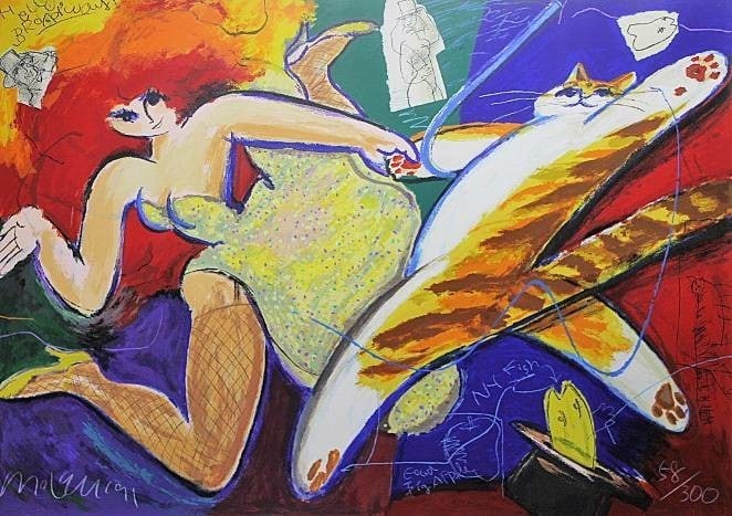 Art No Frame Michael Leu Hello Broadway Serigraph 1991 SIgned ED 58/ 300 Vintage (1 of 5)