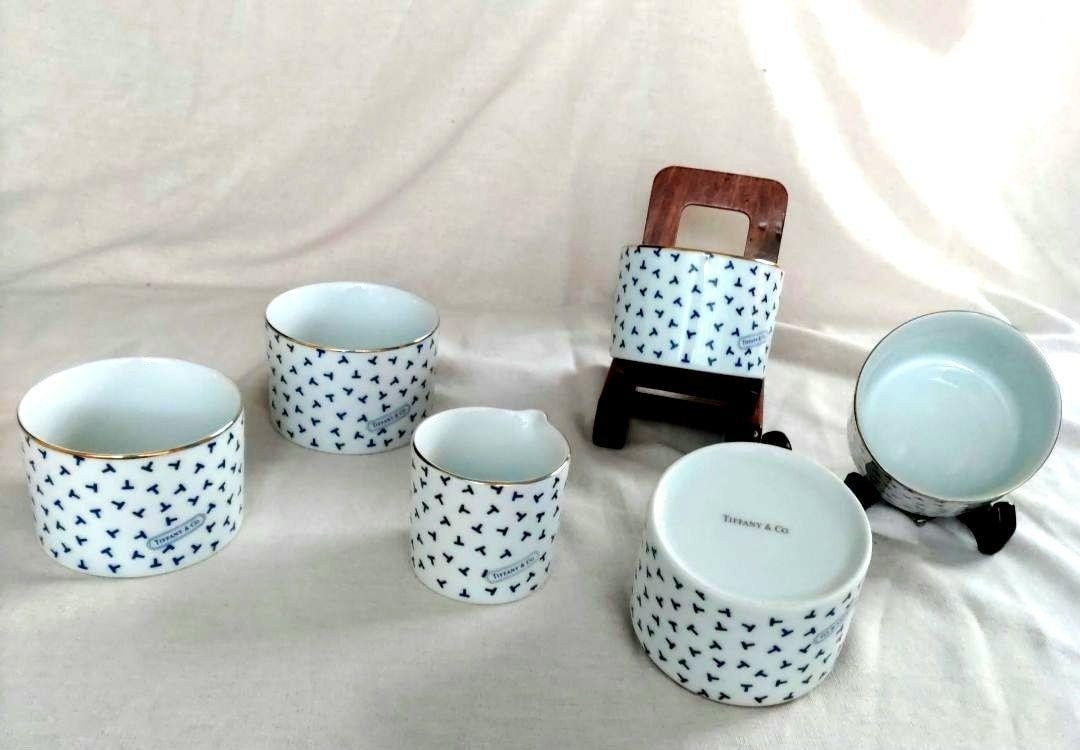 Cookware Tiffany Co Dancing T Cocotte Cup Set of 5 with Creamer Bone China: Cookware Tiffany Co Dancing T Cocotte Cup Set of 5 with Creamer Bone China This listing features Cookware Tiffany Co Dancing T Cocotte Cup Set of 5 with Creamer Bone China. Item specifics are provided