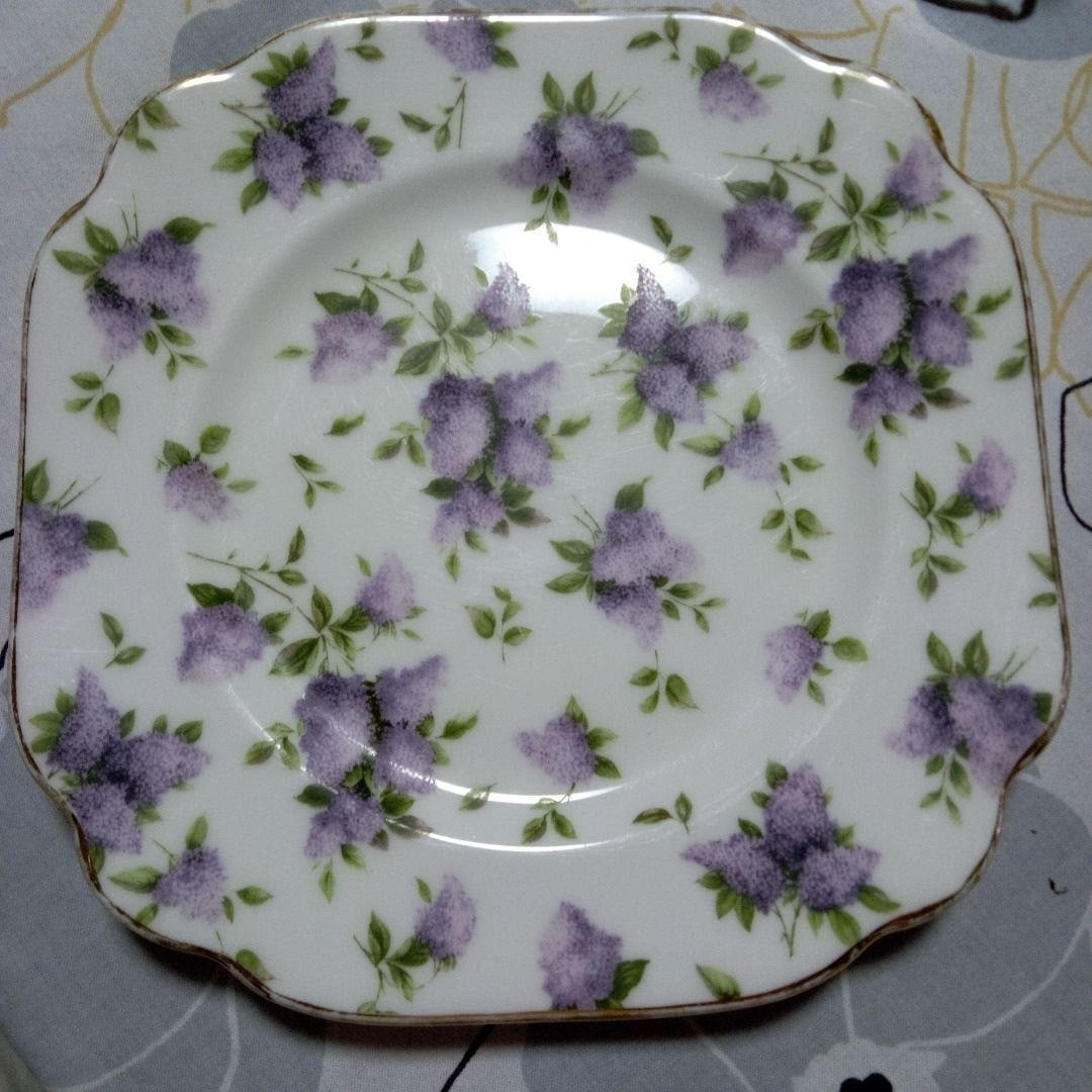 China Royal Albert Lilac Lane Platinum Square Salad Plate Set of 2 Vintage Fine: China Royal Albert Lilac Lane Platinum Square Salad Plate Set of 2 Vintage Fine This listing features China Royal Albert Lilac Lane Platinum Square Salad Plate Set of 2 Vintage Fine. Item specifics ar