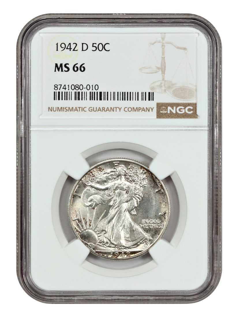 Walking Liberty Half Dollar - 1942-D 50C NGC MS66: Walking Liberty Half Dollar - 1942-D 50C NGC MS66 This listing features Walking Liberty Half Dollar - 1942-D 50C NGC MS66. Item specifics are provided below. Item Specifics: Certification: NGC Certifi