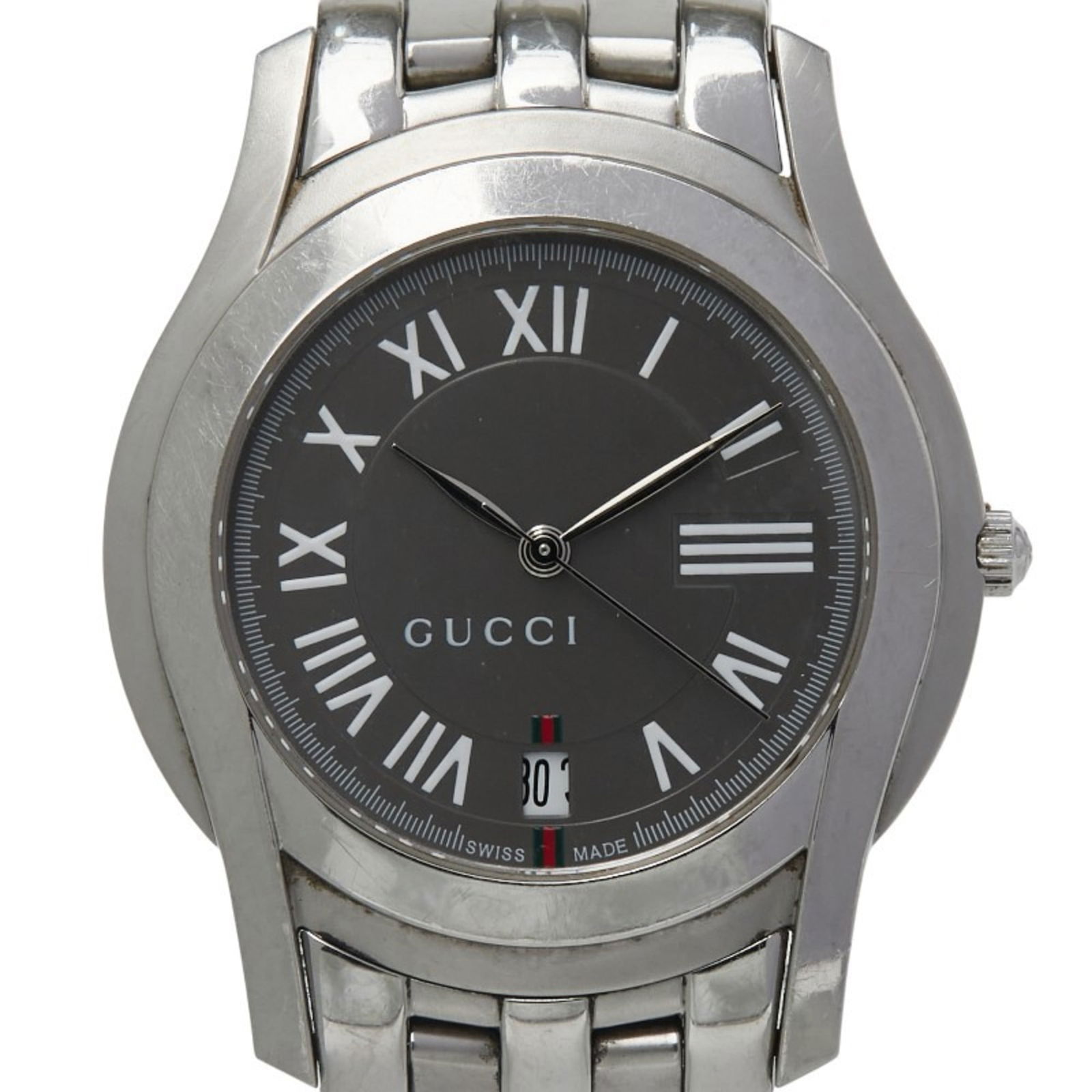 Wristwatch Gucci: Wristwatch Gucci This listing features Wristwatch Gucci. Item specifics are provided below. Item Specifics: Brand: Gucci Type: Wristwatch Gender: Men Material (Case): Stainless Steel Material (Band):