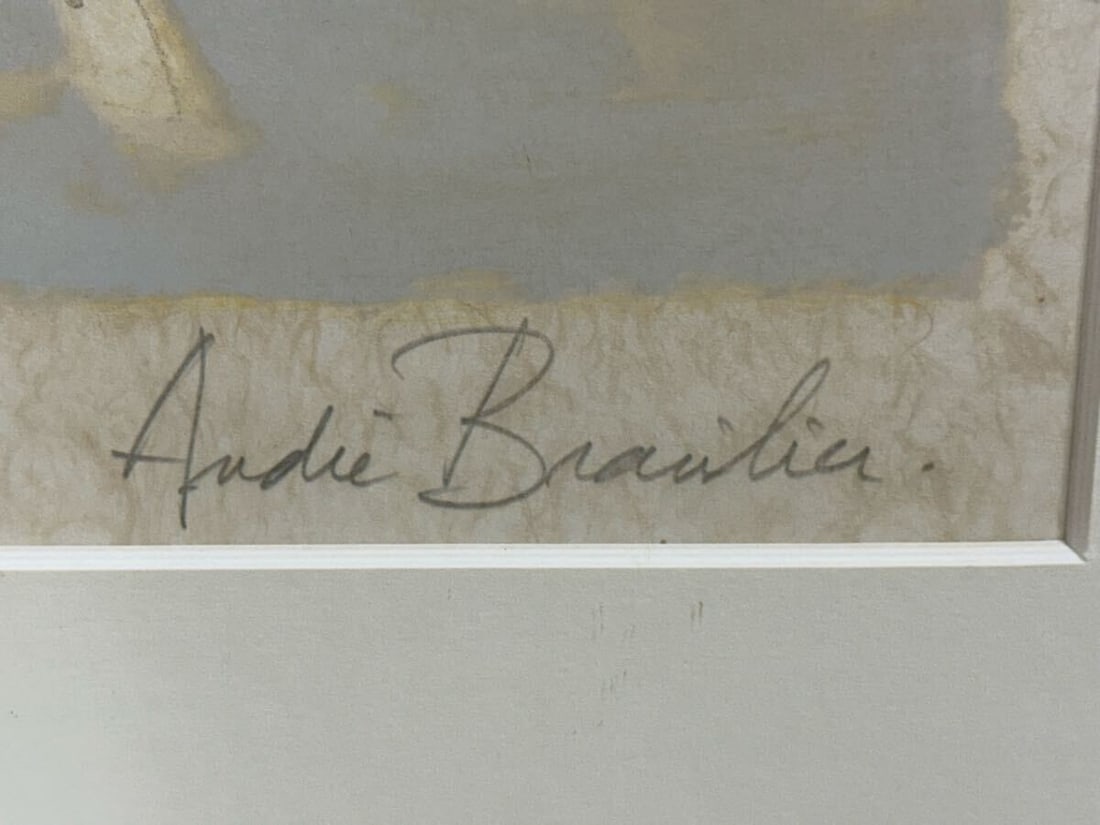 Framed Authentic Andre Brasilier Lithograph "Flanders Coast" Signed - 7