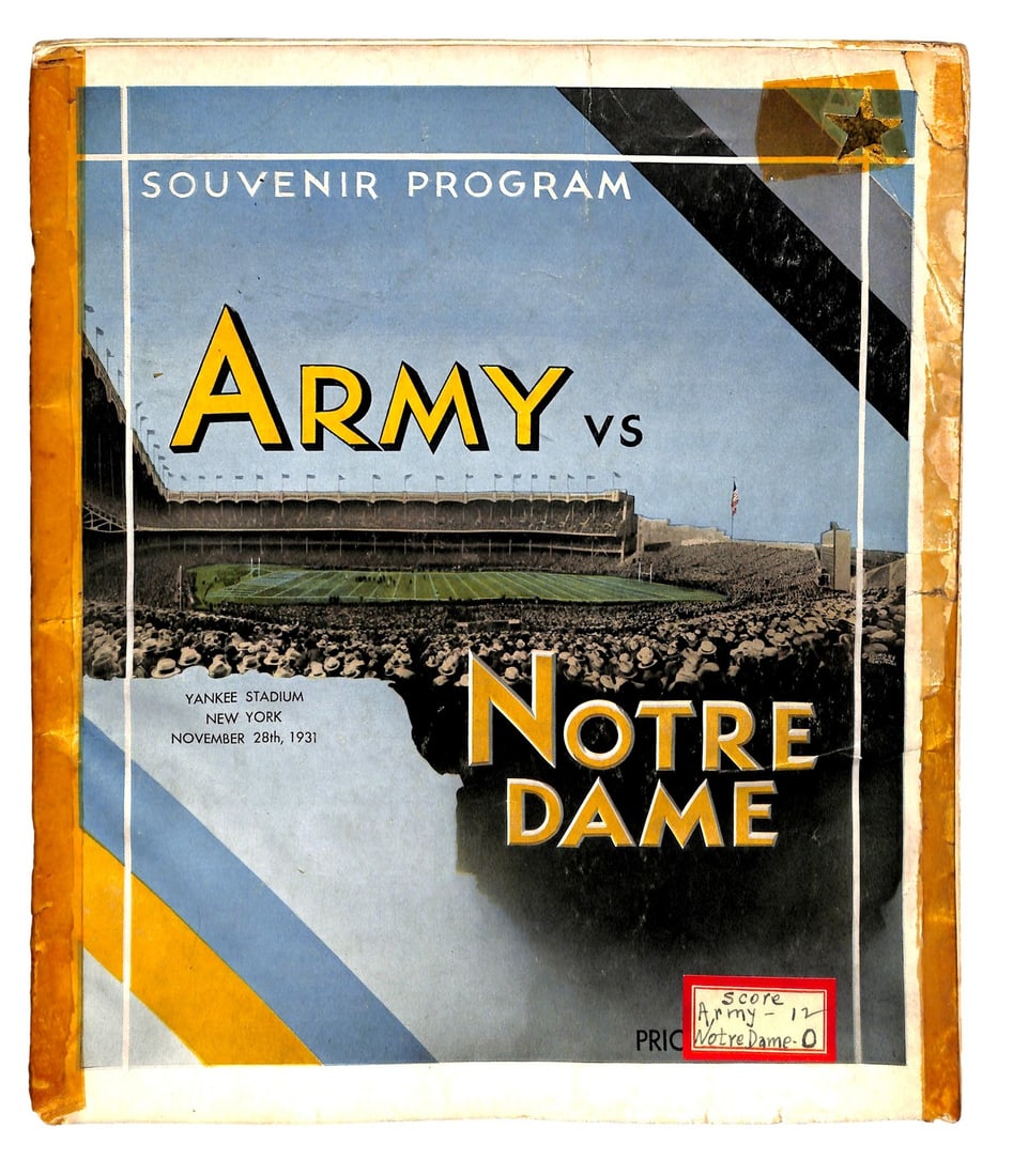 185774 11/ 28/ 1931 Army vs. Notre Dame College Program: 185774 11/ 28/ 1931 Army vs. Notre Dame College Program This listing features 185774 11/ 28/ 1931 Army vs. Notre Dame College Program. Item specifics are provided below. Item Specifics: Original/Repri