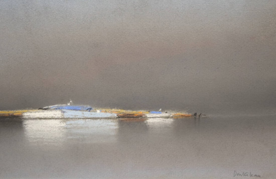 two boats - Pierre Doutreleau (french) Original Signed Pastel Painting Framed (1 of 7)