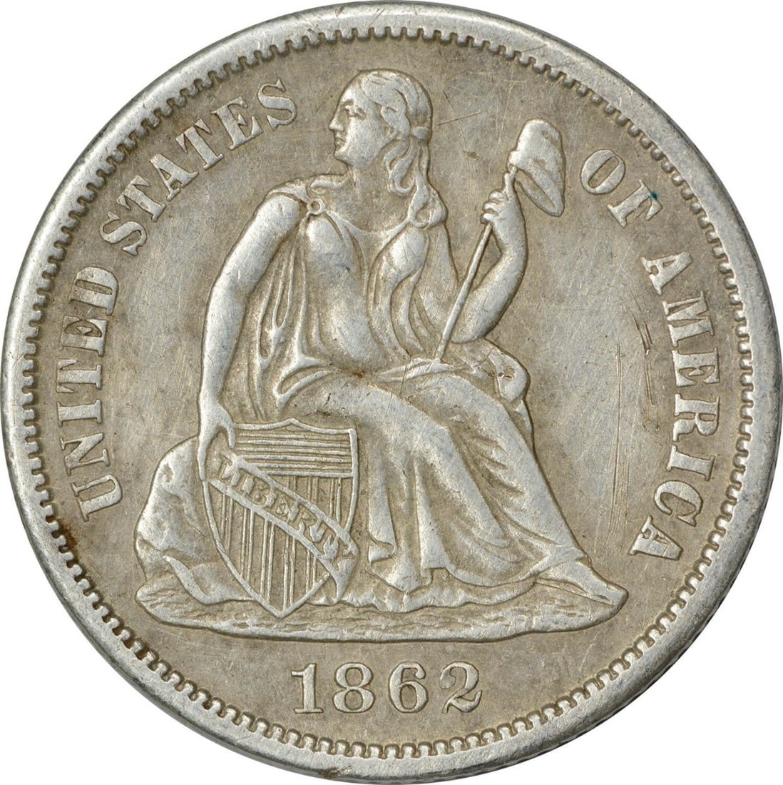 Uncertified 1862-S Liberty Seated Silver Dime EF: Uncertified 1862-S Liberty Seated Silver Dime EF This listing features Uncertified 1862-S Liberty Seated Silver Dime EF. Item specifics are provided below. Item Specifics: Country Of Origin: United St