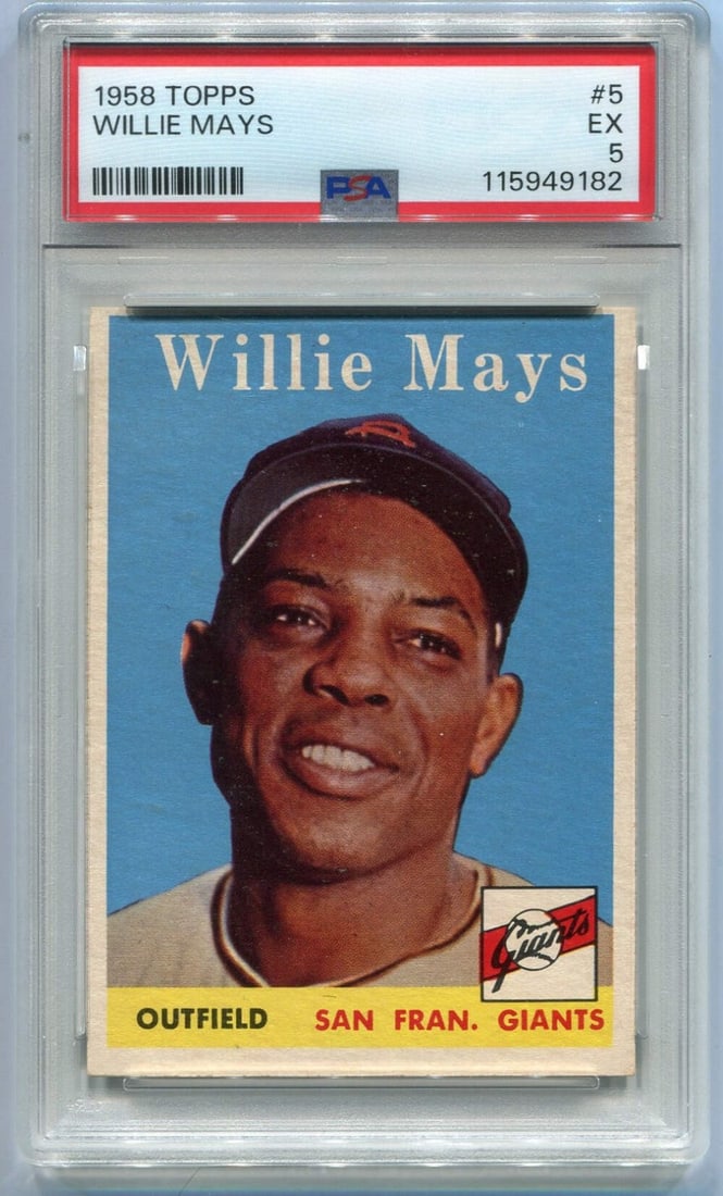 5 Willie Mays 1958 Topps Card #5 PSA Graded (1 of 2)