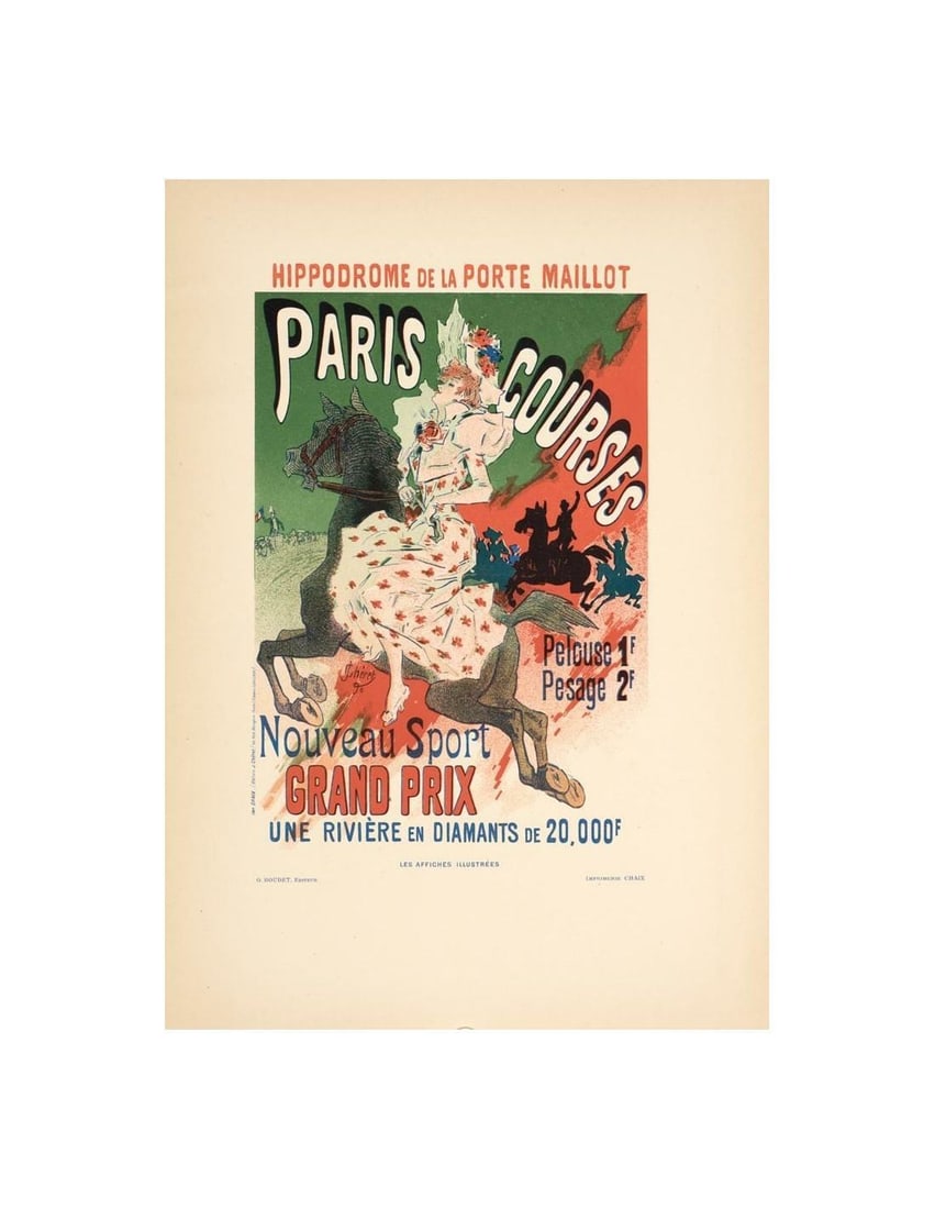 1896 Original Vintage Poster Paris Course By Cheret For Affiches Illustrees: 1896 Original Vintage Poster Paris Course By Cheret For Affiches Illustrees This listing features 1896 Original Vintage Poster Paris Course By Cheret For Affiches Illustrees. Item specifics are provid