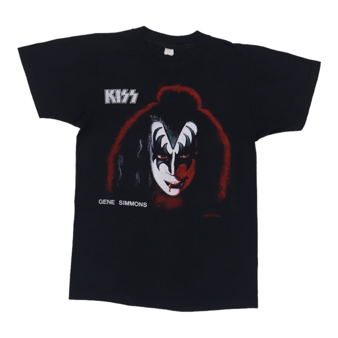 Shirt 1978 Kiss Gene Simmons: Shirt 1978 Kiss Gene Simmons This listing features Shirt 1978 Kiss Gene Simmons. Item specifics are provided below. Item Specifics: Size: Small Era: 1970s Color: Black Material: 50/50 Poly/Cotton Tag