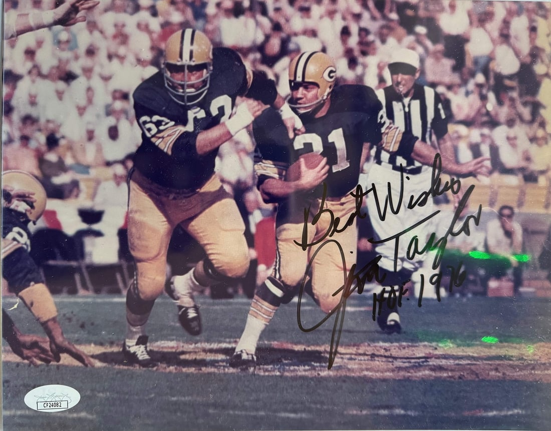 (JSA) Jim Taylor Autographed Packers 8x10 Football Photo: (JSA) Jim Taylor Autographed Packers 8x10 Football Photo This listing features (JSA) Jim Taylor Autographed Packers 8x10 Football Photo. Item specifics are provided below. Item Specifics: Brand: James