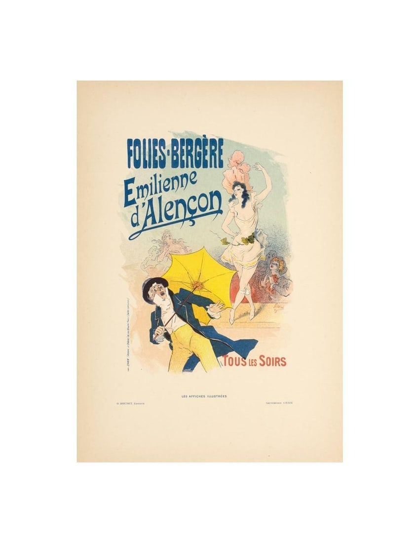 1896 Original Vintage Poster Folies Alencon By Cheret For Affiches Illustrees (1 of 1)