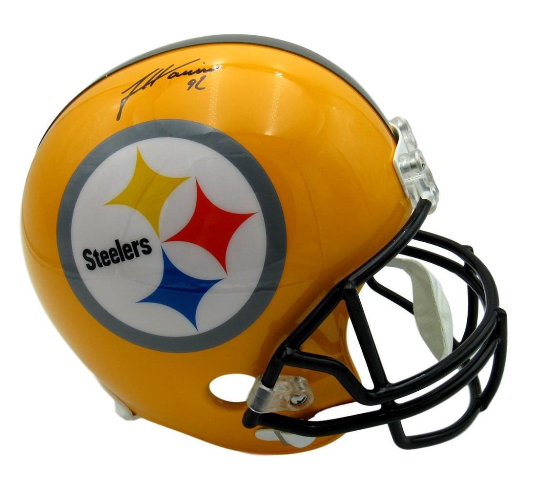 155554 James Harrison Signed/ Auto Steelers Full Size Gold Replica Helmet Beckett: 155554 James Harrison Signed/ Auto Steelers Full Size Gold Replica Helmet Beckett This listing features 155554 James Harrison Signed/ Auto Steelers Full Size Gold Replica Helmet Beckett. Item specific