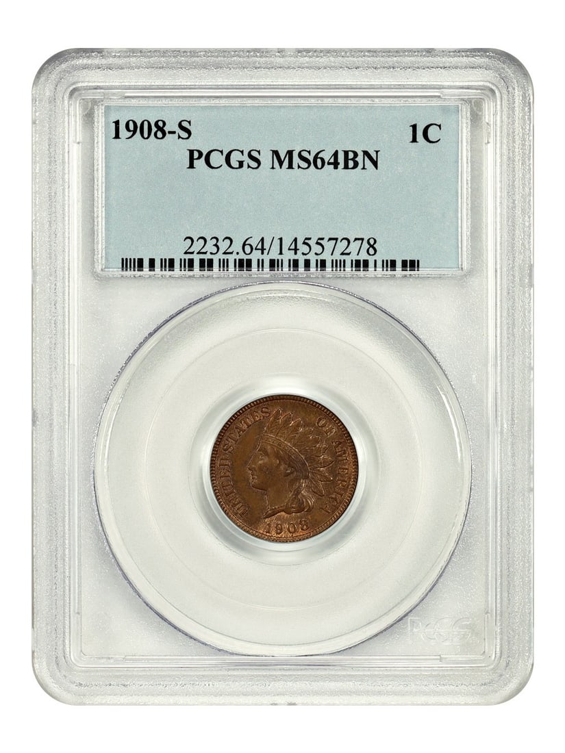 Popular Key Date - 1908-S 1C PCGS MS64BN - Indian Cent: Popular Key Date - 1908-S 1C PCGS MS64BN - Indian Cent This listing features Popular Key Date - 1908-S 1C PCGS MS64BN - Indian Cent. Item specifics are provided below. Item Specifics: Certification: P