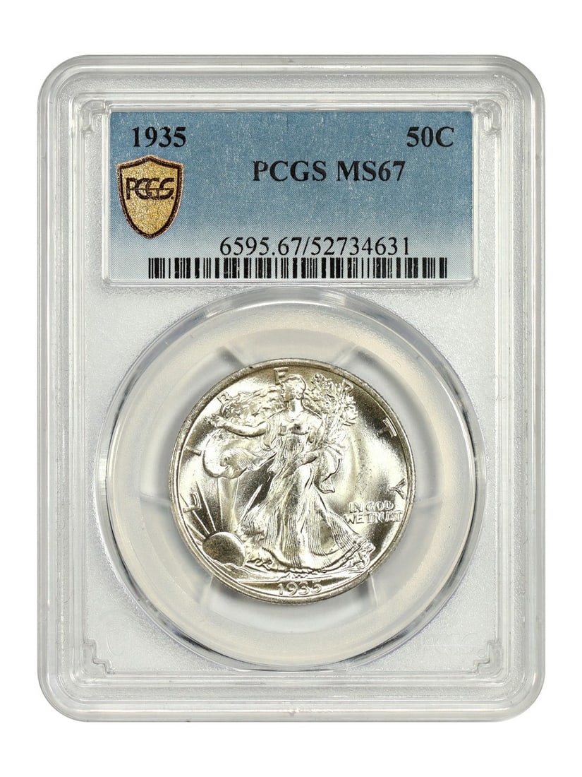 Walking Liberty Half Dollar - 1935 50C PCGS MS67: Walking Liberty Half Dollar - 1935 50C PCGS MS67 This listing features Walking Liberty Half Dollar - 1935 50C PCGS MS67. Item specifics are provided below. Item Specifics: Certification: PCGS Certific