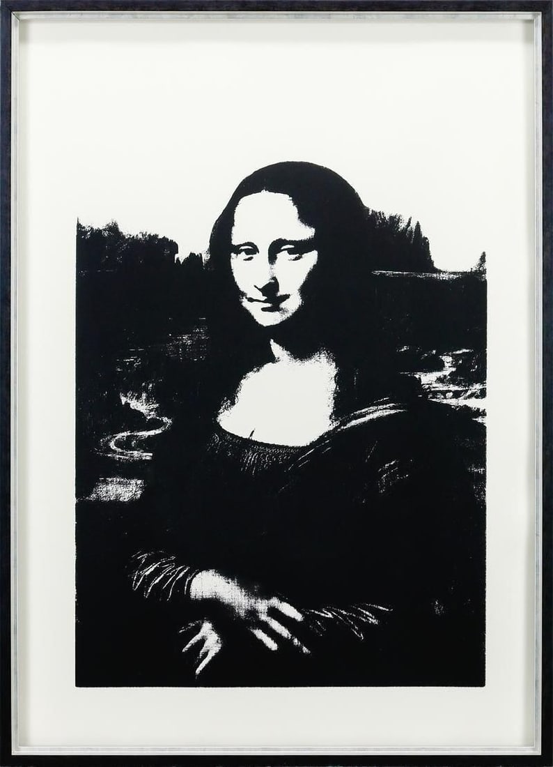 COA Andy Warhol -After Mona Lisa #2 Black on Vellum Sunday B. Morning Silkscreen (1 of 11)
