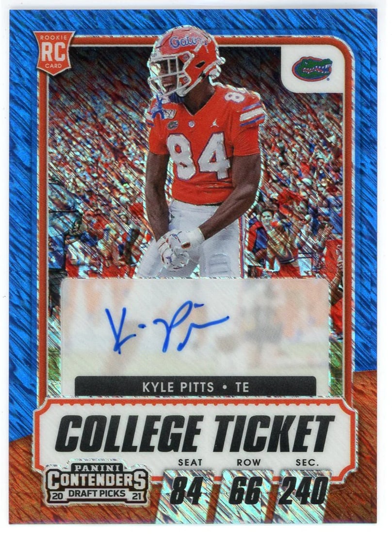R Kyle Pitts Autographed 2021 Panini Contenders Draft Picks College Ticket Prizm (1 of 2)