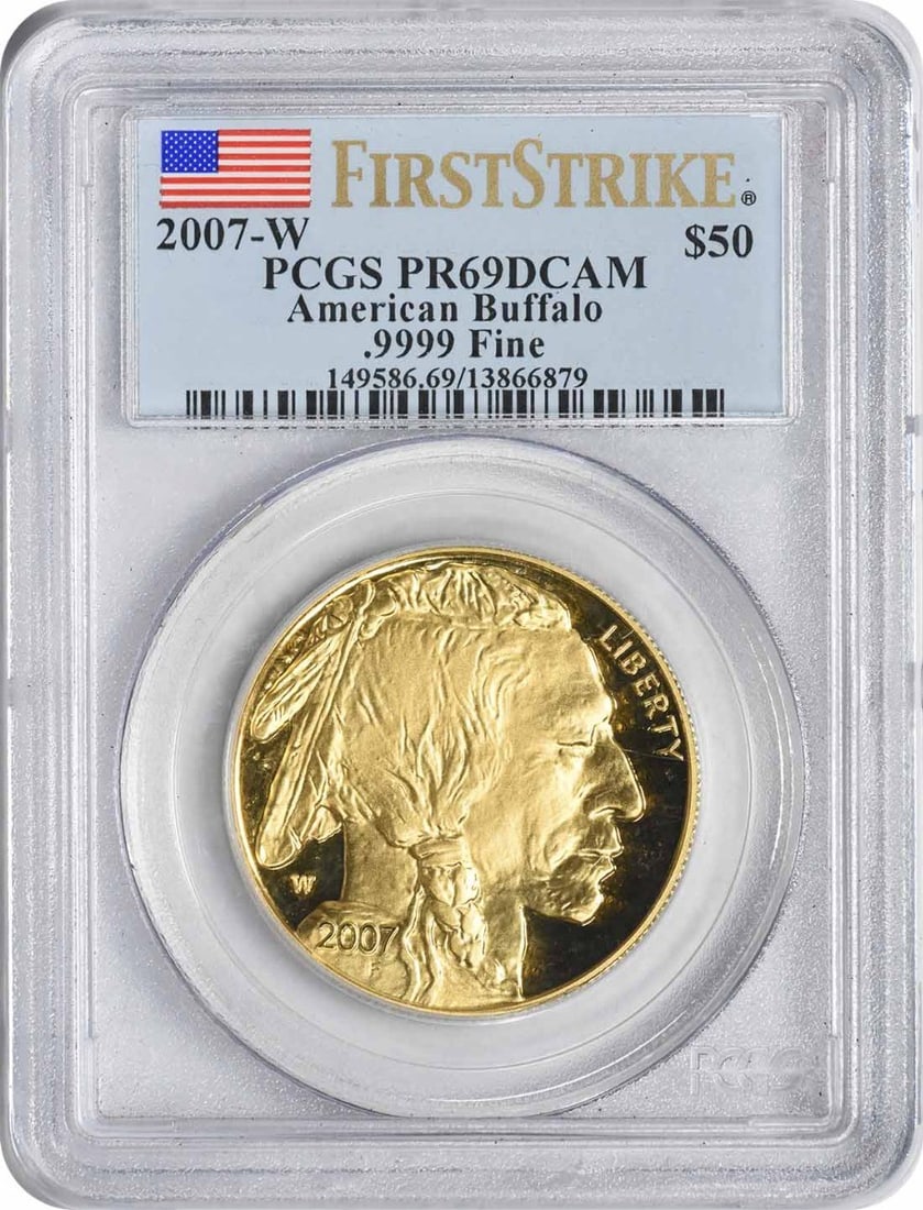 PCGS 2007-W $50 American Gold Buffalo PR69DCAM First Strike: PCGS 2007-W $50 American Gold Buffalo PR69DCAM First Strike This listing features PCGS 2007-W $50 American Gold Buffalo PR69DCAM First Strike. Item specifics are provided below. Item Specifics: Countr