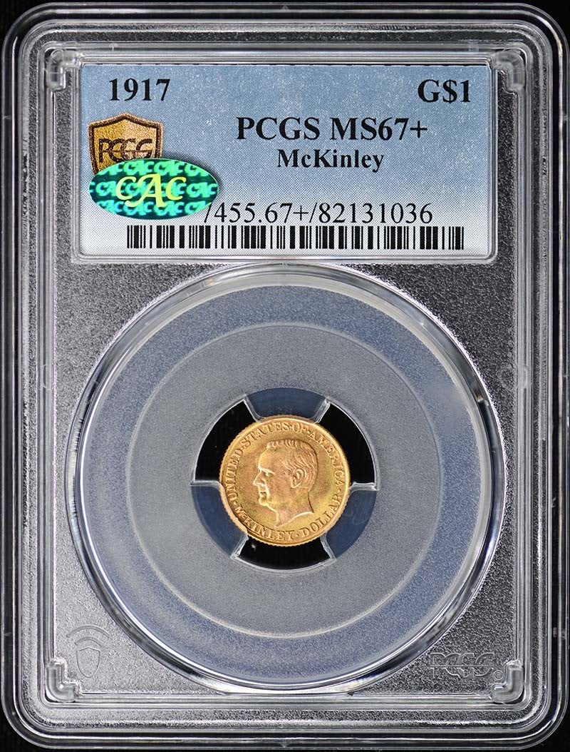(CAC) MCKINLEY 1917 G$1 Gold Commemorative PCGS MS67+ (1 of 2)