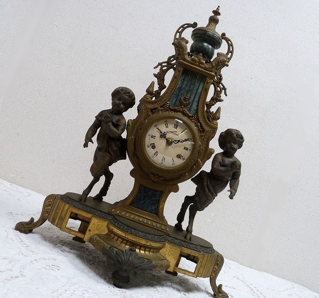 Collectible Lancini Analog Angel Centaur Mantle Clock Height 23in Italy Antique (1 of 10)