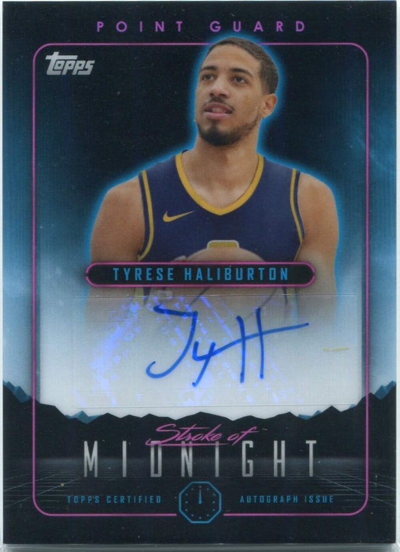 #SMA-T Tyrese Haliburton 2024 Topps Midnight Stroke Of Midnight Autographed Card: #SMA-T Tyrese Haliburton 2024 Topps Midnight Stroke Of Midnight Autographed Card This listing features #SMA-T Tyrese Haliburton 2024 Topps Midnight Stroke Of Midnight Autographed Card. Item specifics