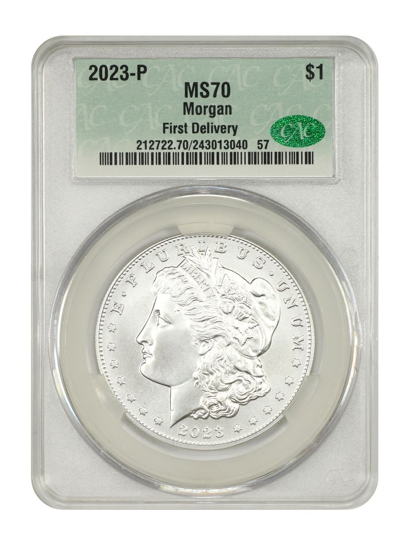 Delivery) 2023-P $1 Morgan Dollar CACG MS70 (First: Delivery) 2023-P $1 Morgan Dollar CACG MS70 (First This listing features Delivery) 2023-P $1 Morgan Dollar CACG MS70 (First. Item specifics are provided below. Item Specifics: Certification: CACG Cert
