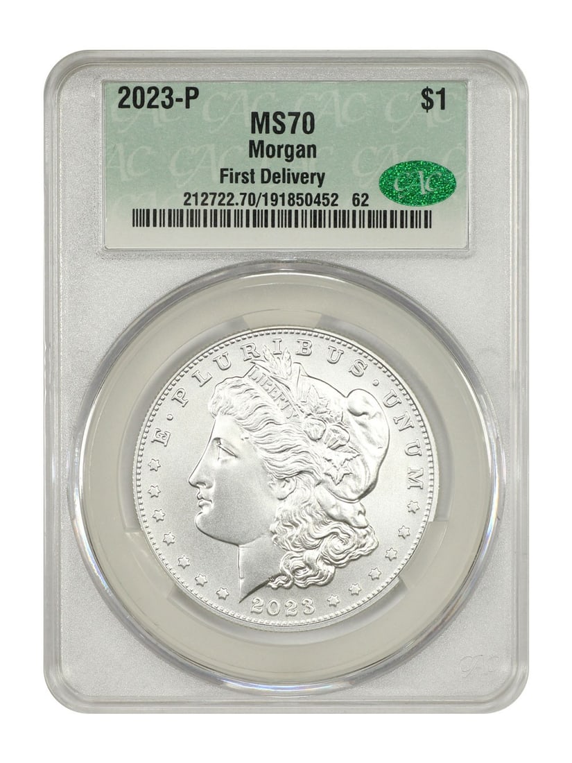Delivery) 2023-P $1 Morgan Dollar CACG MS70 (First: Delivery) 2023-P $1 Morgan Dollar CACG MS70 (First This listing features Delivery) 2023-P $1 Morgan Dollar CACG MS70 (First. Item specifics are provided below. Item Specifics: Certification: CACG Cert