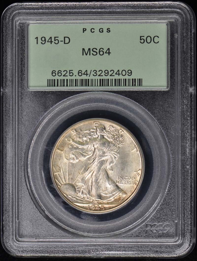 MS64 1945-D 50C Walking Liberty Half Dollar PCGS: MS64 1945-D 50C Walking Liberty Half Dollar PCGS This listing features MS64 1945-D 50C Walking Liberty Half Dollar PCGS. Item specifics are provided below. Item Specifics: Certification: PCGS Certific
