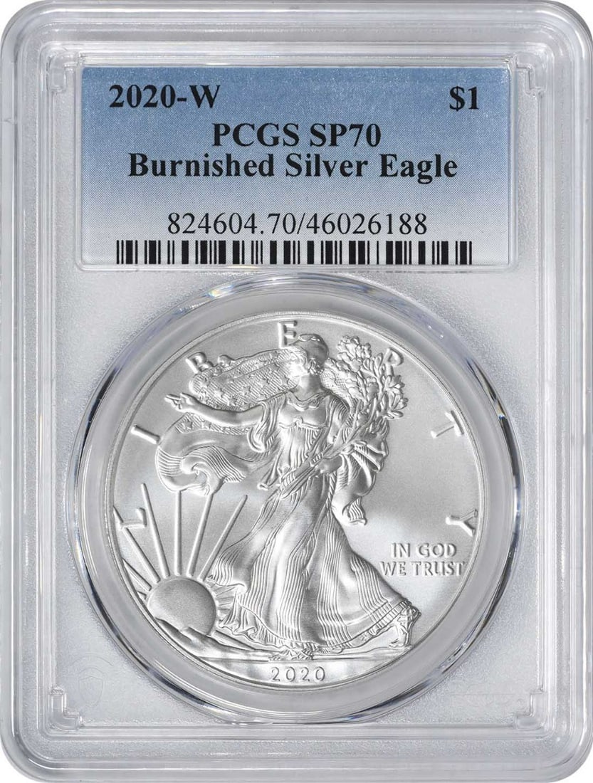 PCGS 2020-W $1 American Silver Eagle Burnished SP70 (1 of 1)